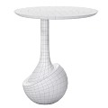 Unique Wooden Side Table With Round Tabletop And Curved Base Design 3d model