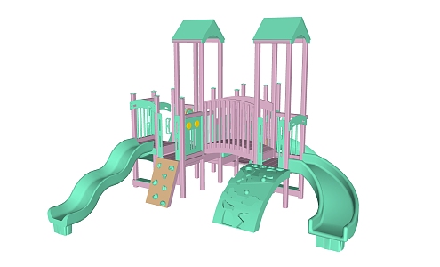 Modern play equipment children's activity field 3d model