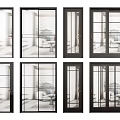 New Chinese-style sliding door 3d model