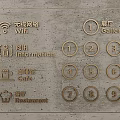 Interior Wall With WiFi Information Cafe Restaurant Gallery And Numbered Signs 3d model
