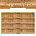 Wooden Ceiling With Carved Patterns And Grid Design 3d model