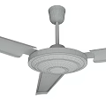 White Air Cooler Ceiling Fan With Five Blades For Indoor Cooling