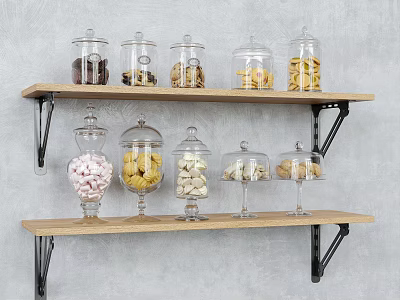 Modern Food Glass Jar Glass Bottle Sealed Jar Seasoning Bottle 3d model