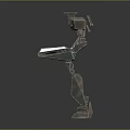 Detailed Futuristic Humanoid Silver Robot With Mechanical Limbs And Armor