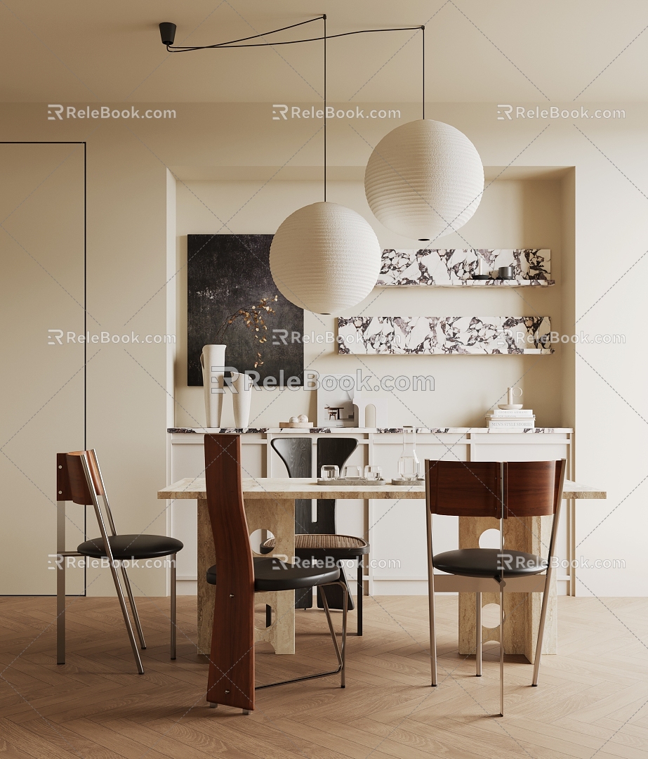 Modern Dining Table and Chair Combination model