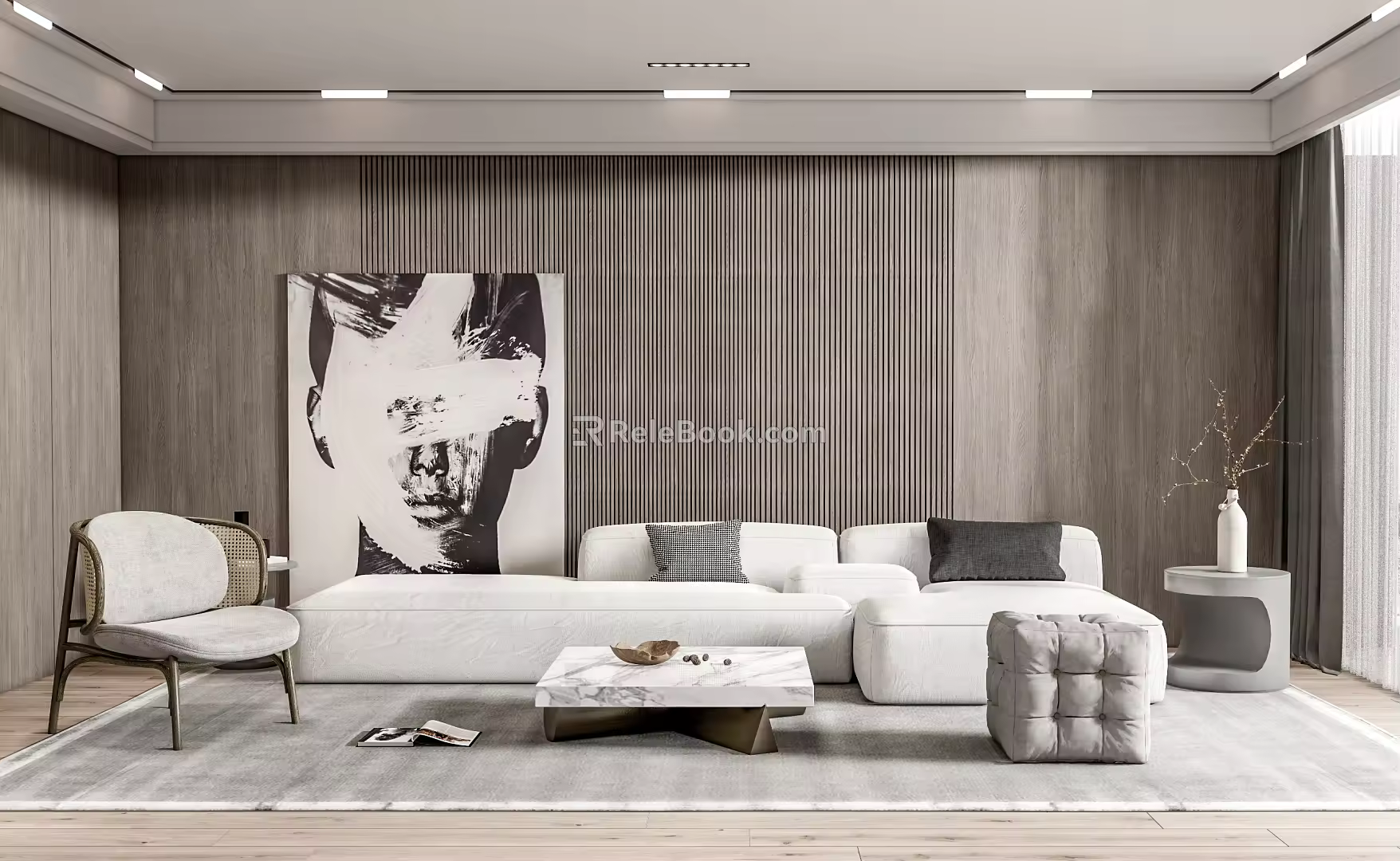 Modern sofa coffee table combination 3d model