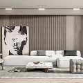 Modern sofa coffee table combination 3d model