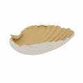 Golden White Shell Shaped Decorative Ornament With Elegant Design For Home Decor