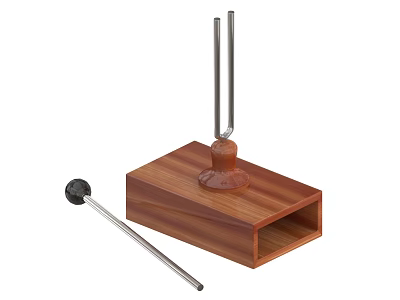 Entertainment Appliance With Wooden Base Metal Rods And Metal Striking Tool 3d model