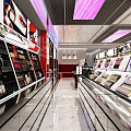 Modern Skincare Store Interior With Shelves Display Counters Bright Lighting And Beauty Products