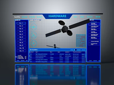 Computer Hardware Configuration Interface Displaying System Menu And Device Graphics 3d model