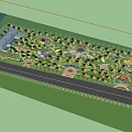 Scenic Park Landscape With Winding Paths Lush Trees Play Areas And Ponds