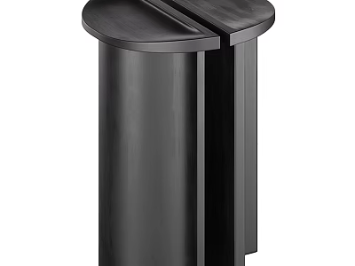 Modern Black Corner Table With Sleek Geometric Design And Smooth Surface 3d model