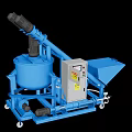 Blue Industrial Mixing Tank Equipment With Conveyor Hopper Control Panel And Mobile Wheels