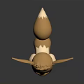 Cute 3D Cartoon Creature Character With Big Ears Brown Body And White Chest Fur