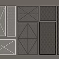 Modern Decorative Fence Panels With Various Geometric Patterns And Grid Designs 3d model