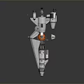 Sci Fi Spaceship 3D Model With White Body Orange Components And Mechanical Design 3d model