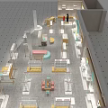 Modern Clothing Store Interior With Display Racks Shelves And Retail Layout