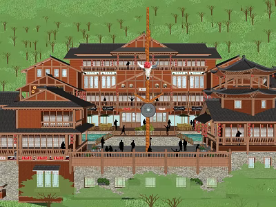 Chinese Commercial Street Miao Commercial Street 3d model