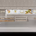 Modern Dessert Shop Interior With Glass Display Cases Fresh Pastries Cakes And Sweet Treats