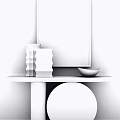 Modern End View Desk Hong Kong Zheng Shufen Side Cabinet 3d model
