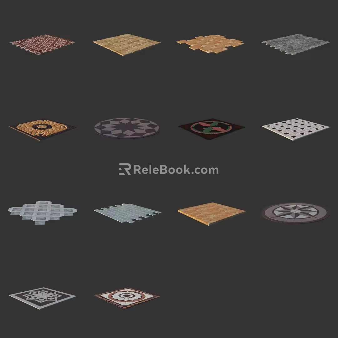 floor tile mosaic tile floor mosaic 3d model