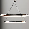 Modern Double Ring Circular Pendant Light With Metallic Frame And Illuminated Glow 3d model
