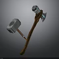 Medieval Battle Weapons Double Headed Hammer And Axe With Wooden Handles