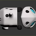 Abstract Robot Creatures Design With White Bodies Blue Eye And Black Legs