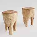 Quiet Stool Log Low Stool 3d model