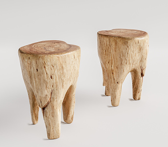 Quiet Stool Log Low Stool 3d model