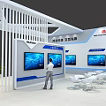 HiteVision Modern Exhibition Booth Featuring LED Screens Reception Desk And Staff
