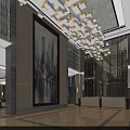 Luxurious Sales Center Interior Design With Modern Chandeliers Sofas And Coffee Tables
