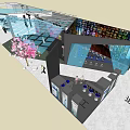 Outdoor Event Venue With Glass Roof Stage Cherry Blossom Background And Trees