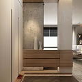 Modern Living and Dining Room Interior Design With Sofa Coffee Table Rug And Tile Wall