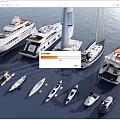 Luxury Yachts And Boats On Blue Water