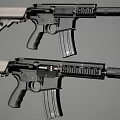 Modern Tactical Rifle Design With Black Handguard Magazine Silver Stock And Rail 3d model