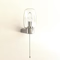 Modern Minimalist Wall Lamp With Transparent Glass Shade And Metal Base