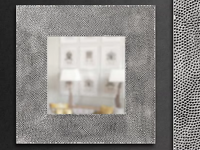 Modern Decorative Mirror With Textured Dot Pattern Frame For Home Interior 3d model