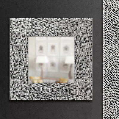 Modern Decorative Mirror With Textured Dot Pattern Frame For Home Interior 3d model