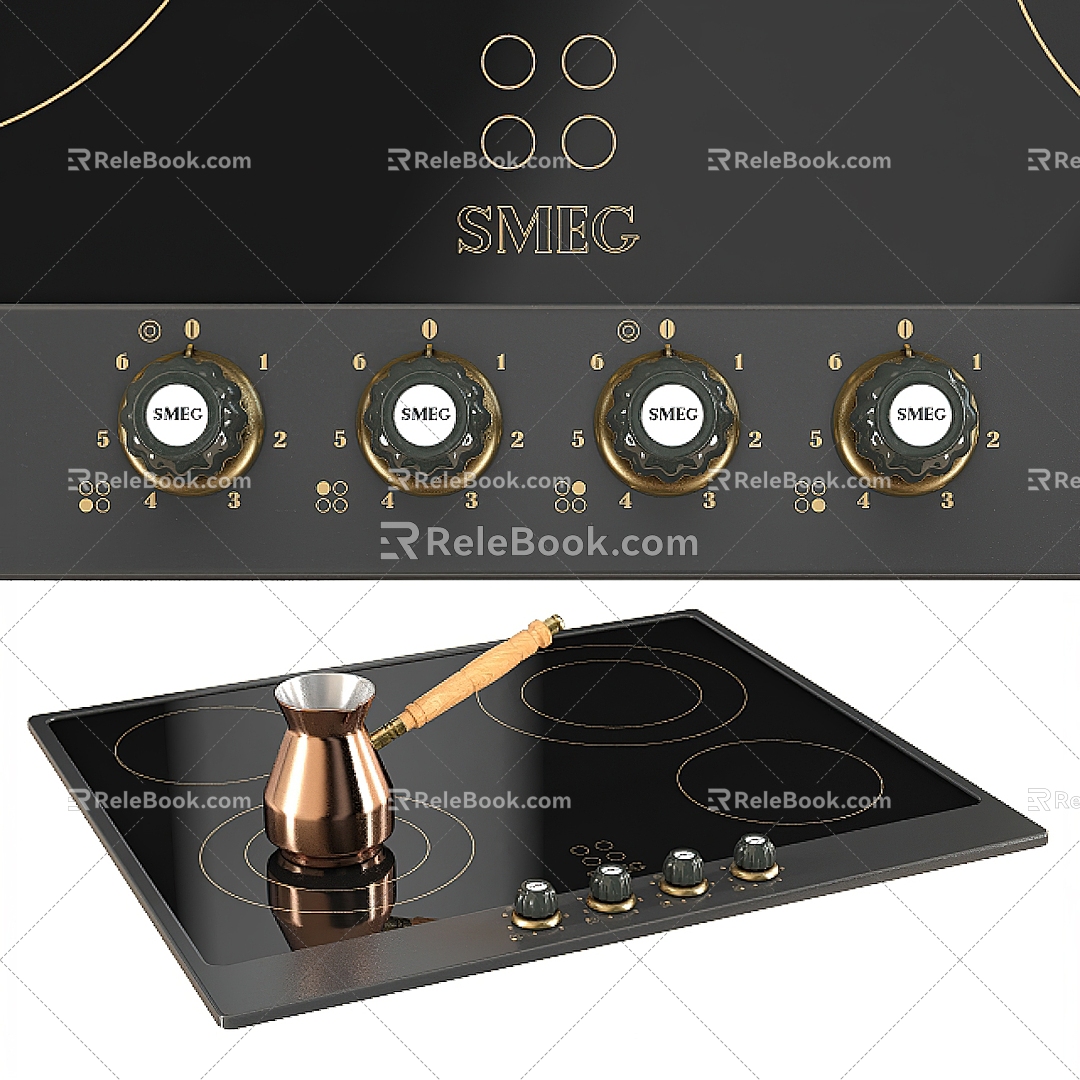 modern induction cooker 3d model