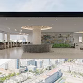 Elegant Hotel Lobby Interior With Water Feature Rock Formations Lotus Flowers And Marble Pillars