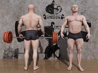 modern man weightlifter 3d model