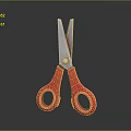 High Quality Hardware Scissors With Red Handles And Sharp Metal Blades 3d model