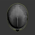 Warrior's Silver Helmet With Intricate Carvings Pointed Top And Reflective Metallic Surface