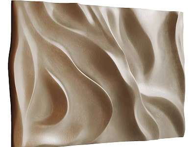 Elegant Modern Wall Panel with Wavy Texture Beige Smooth Surface for Interior Design 3d model