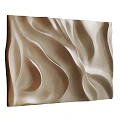 Elegant Modern Wall Panel with Wavy Texture Beige Smooth Surface for Interior Design 3d model