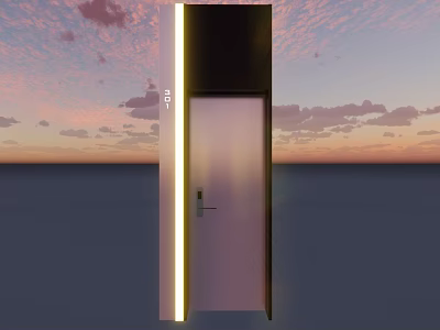 Modern Home Swing Door Design With Glass Panel And LED Light Trim 3d model