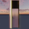 Modern Home Swing Door Design With Glass Panel And LED Light Trim