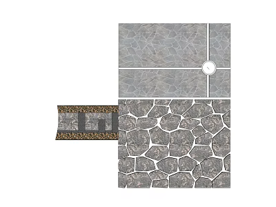 Natural Stone Stepping Stones Garden Path Design With Irregular Paving 3d model